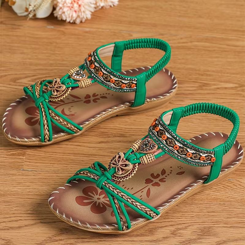 Bohemian Style Summer Sandals For Women Soft Bottom Low Heel NonSlip Comfortable Shoes 17