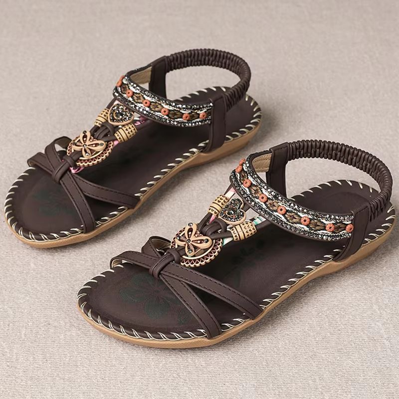 Bohemian Style Summer Sandals For Women Soft Bottom Low Heel NonSlip Comfortable Shoes 18