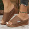 Women Luxury Wedge Sandals Summer Heeled Open Toe Slip On Casual Shoes 1