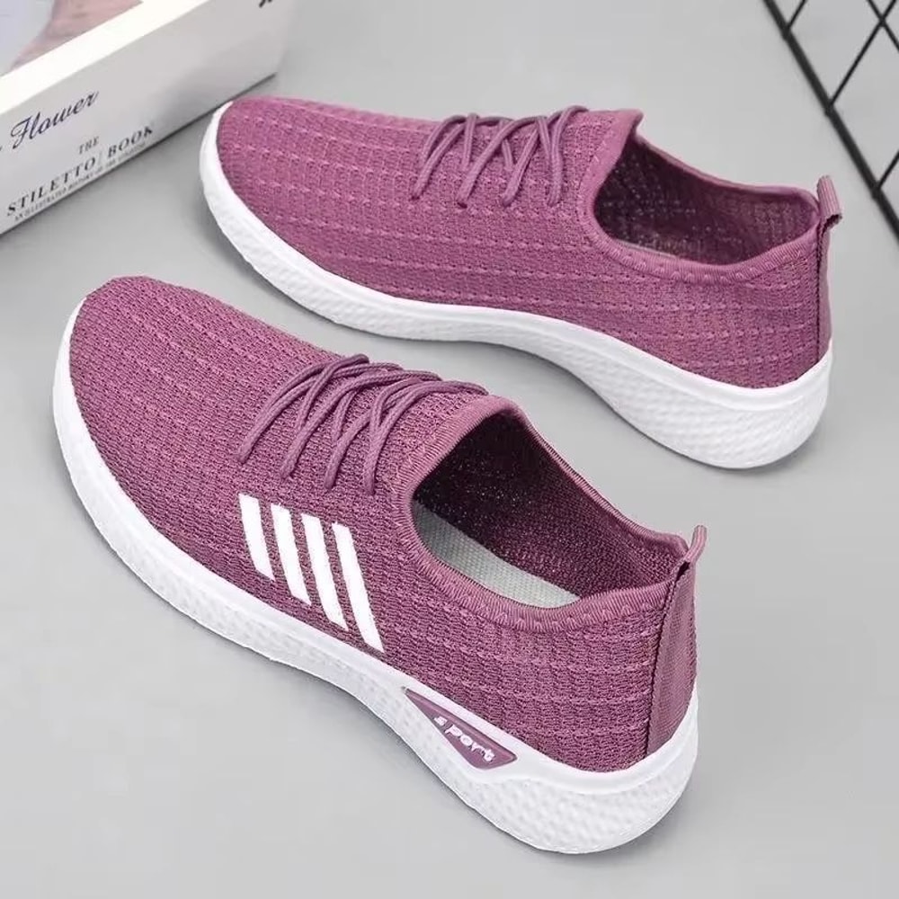 Women Mesh Fly Knit Sneakers Soft Bottom Lightweight Casual Running Shoes 2