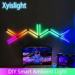 rgb smart wall light splicing diy atmosphere lamp voice control for gaming room bedroom bar