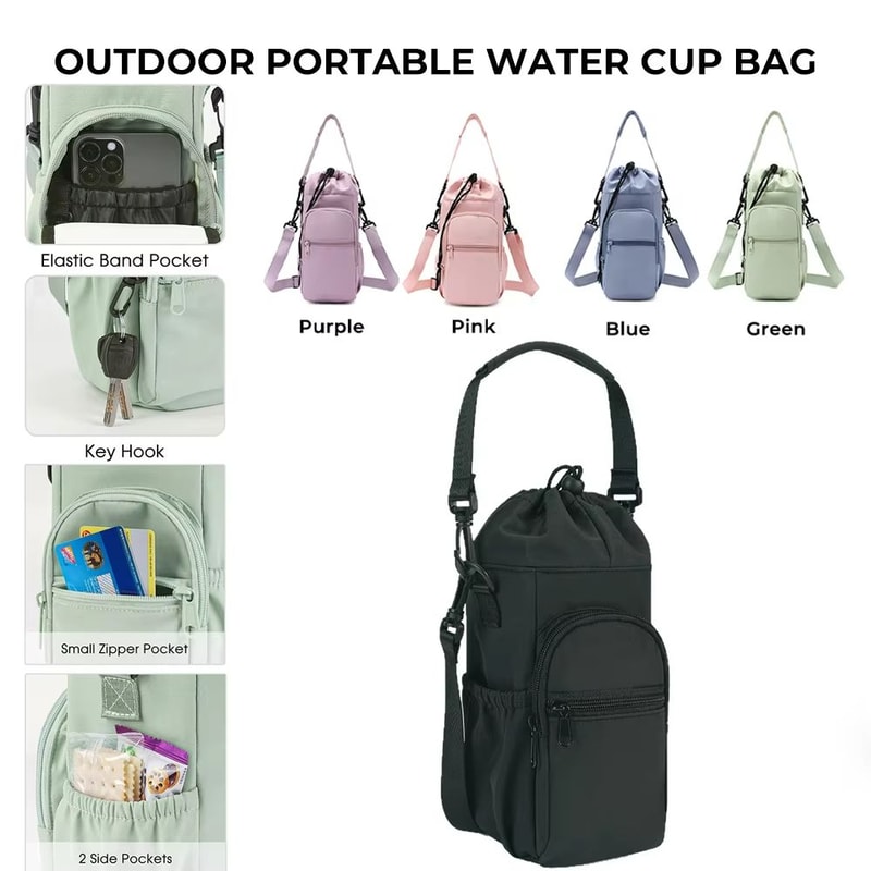 TrailMate 40oz Insulated Water Bottle Carrier Sling Handy Water Bottle Holder With Strap 0
