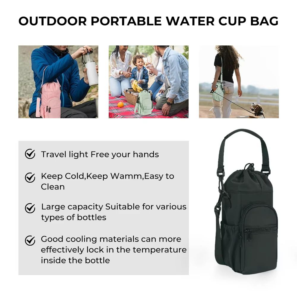 TrailMate 40oz Insulated Water Bottle Carrier Sling Handy Water Bottle Holder With Strap 1
