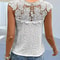 Elegant Lace Patchwork VNeck Sleeveless Top Womens Summer Casual Chic Blouse 5