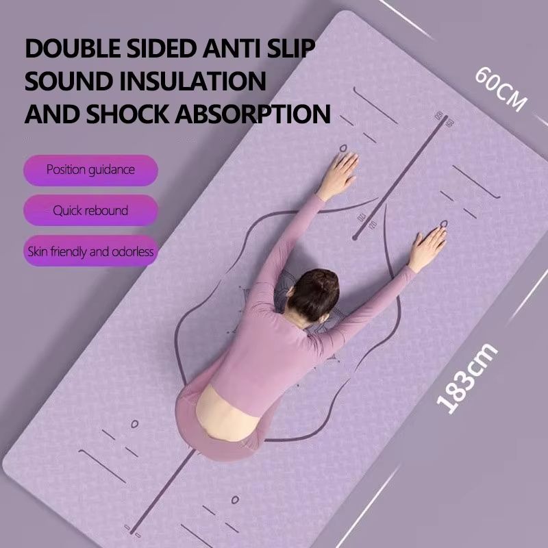 EcoGrip 6mm TPE Yoga Mat Cushioned Non Slip Exercise Mat 183 X 60 Cm 0