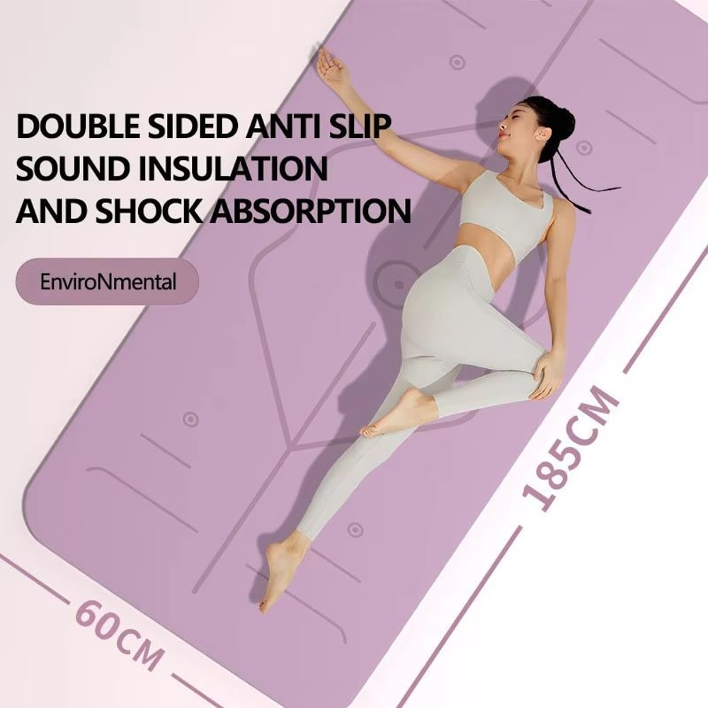 EcoGrip 6mm TPE Yoga Mat Cushioned Non Slip Exercise Mat 183 X 60 Cm 2