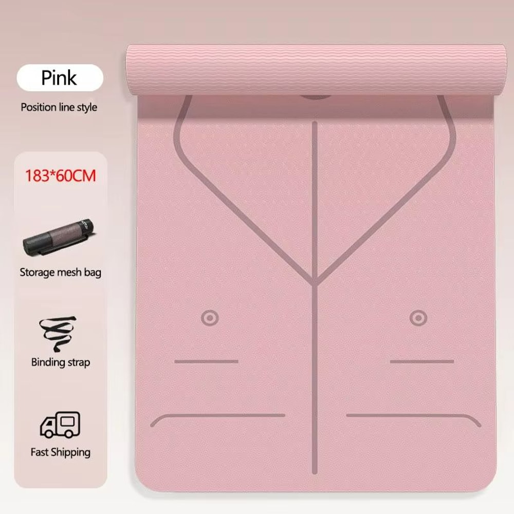 EcoGrip 6mm TPE Yoga Mat Cushioned Non Slip Exercise Mat 183 X 60 Cm 5