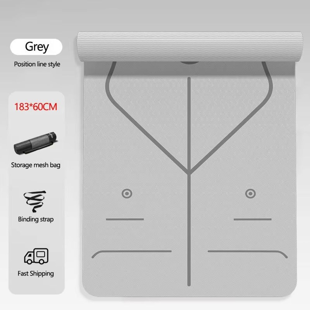 EcoGrip 6mm TPE Yoga Mat Cushioned Non Slip Exercise Mat 183 X 60 Cm 6