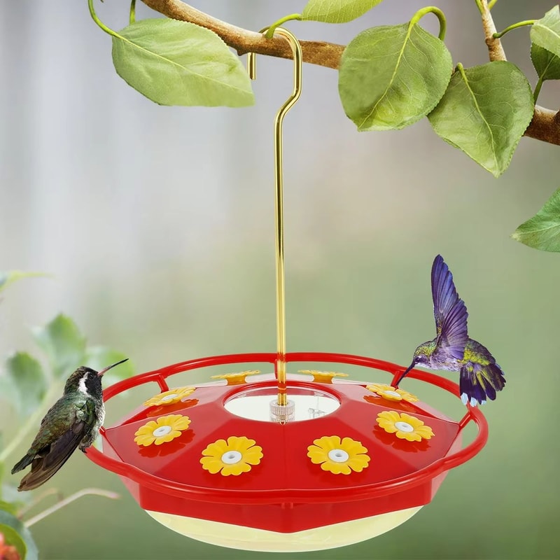 All Season Bee Proof Hummingbird Feeder With Ant Moat And Flower Feeding Ports 0