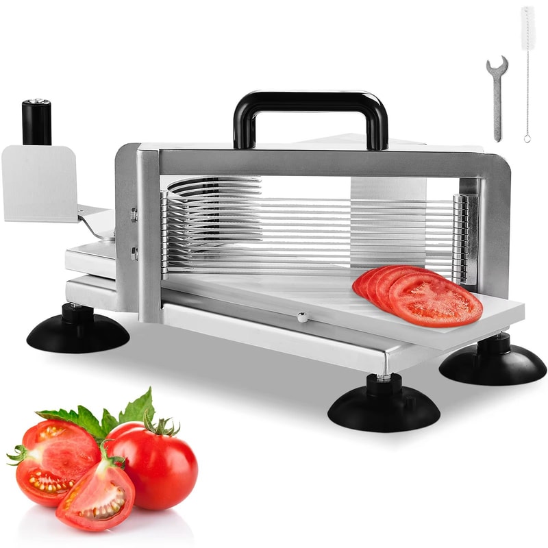 SucceBuy HeavyDuty Stainless Steel Tomato Slicer 316 Inch Manual Cutter 0