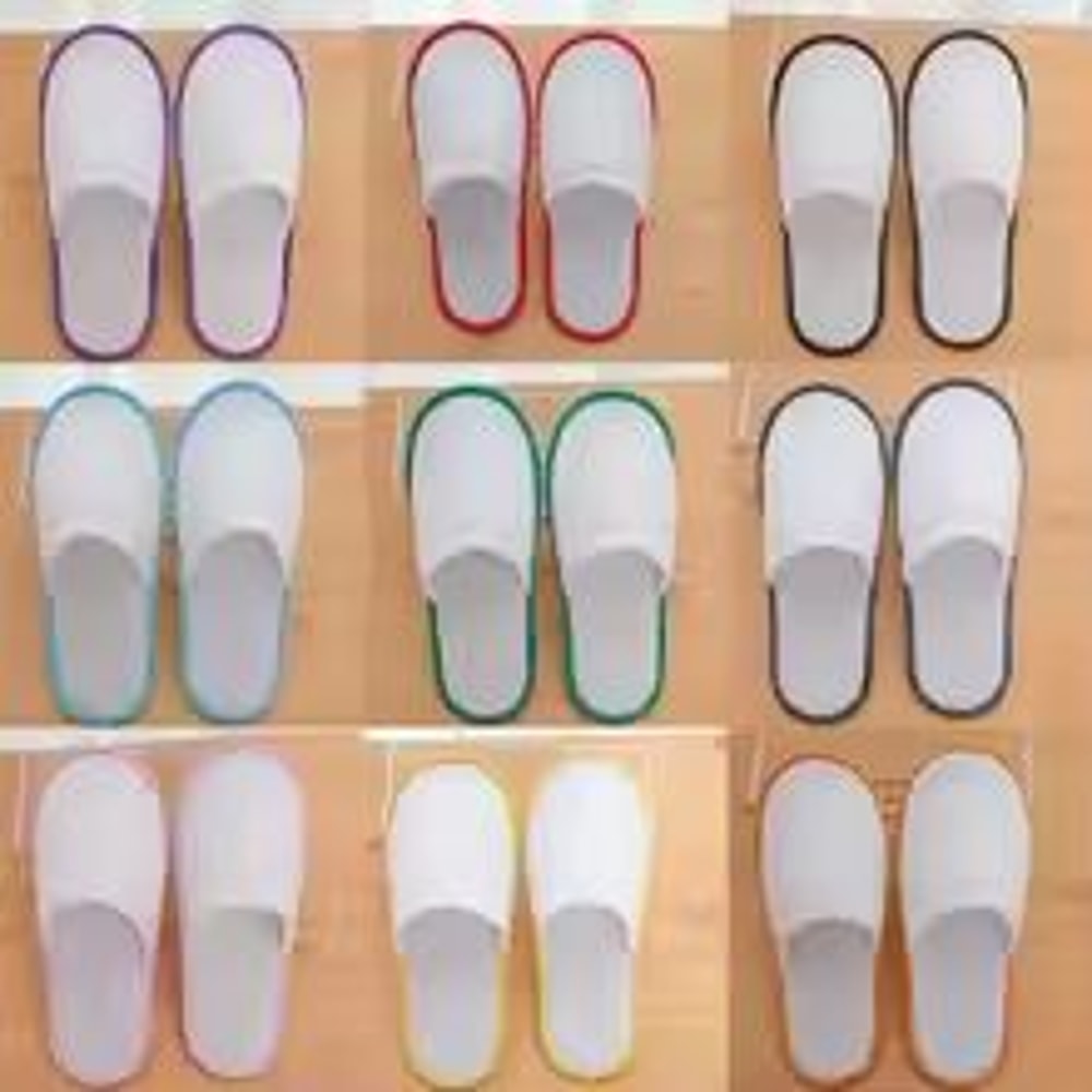 10Pair Velvet Disposable Hotel Slippers Comfortable Cotton Guest Travel Slides 2