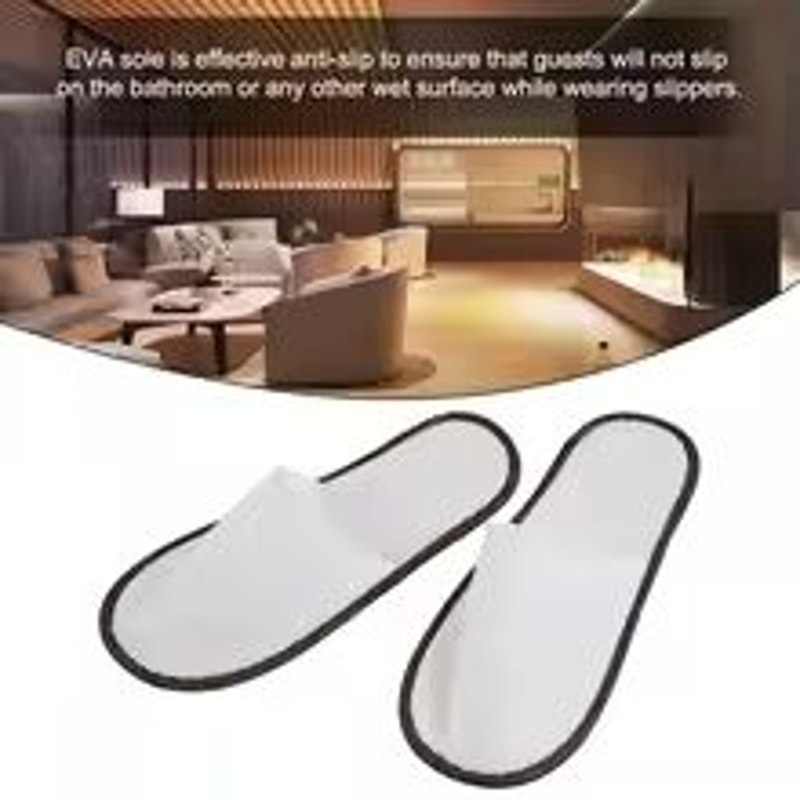 10Pair Velvet Disposable Hotel Slippers Comfortable Cotton Guest Travel Slides 5