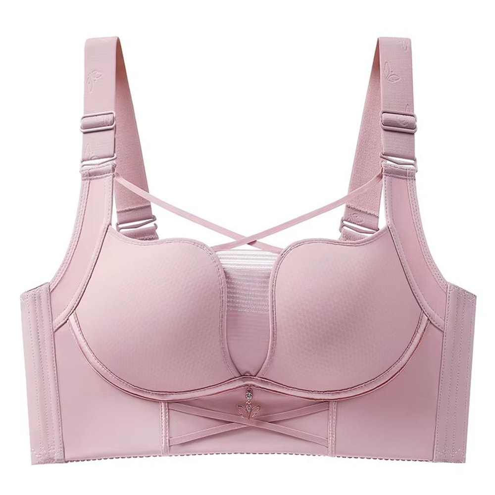 Plus Size Wireless Push Up Bra Criss Cross Seamless Full Coverage Lingerie 6