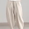 Women Summer Cotton Wide Leg Pants Elastic Waist Loose Casual Trousers 0