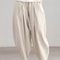 Women Summer Cotton Wide Leg Pants Elastic Waist Loose Casual Trousers 15