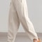 Women Summer Cotton Wide Leg Pants Elastic Waist Loose Casual Trousers 7