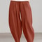 Women Summer Cotton Wide Leg Pants Elastic Waist Loose Casual Trousers 17