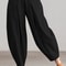 Women Summer Cotton Wide Leg Pants Elastic Waist Loose Casual Trousers 16