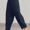 Women Summer Cotton Wide Leg Pants Elastic Waist Loose Casual Trousers 5