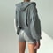 Women Three Piece Tracksuit Set Hooded Jacket Bra And Shorts Casual Sport Outfit 3