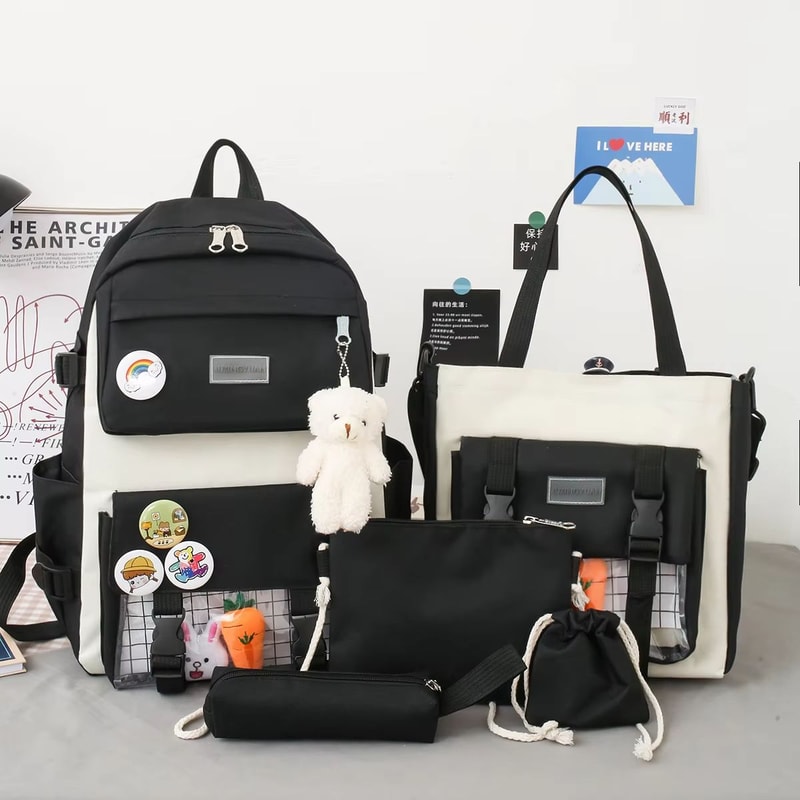 Large Capacity School Backpack Set Multi Compartment Bag For Students 2