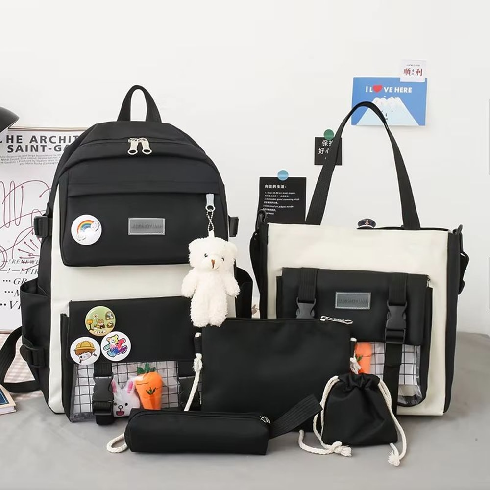 Large Capacity School Backpack Set Multi Compartment Bag For Students 7