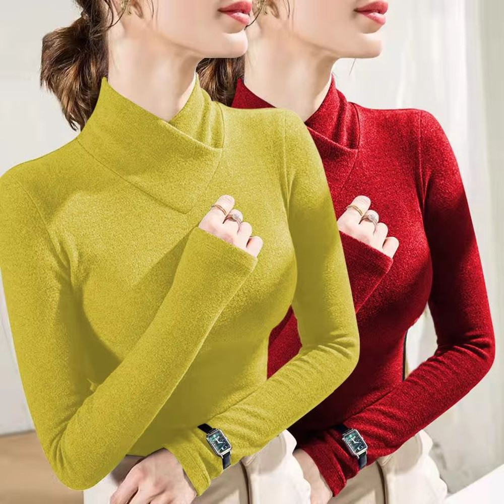 CozyContour HalfHigh Collar Warm LongSleeve Tee 0