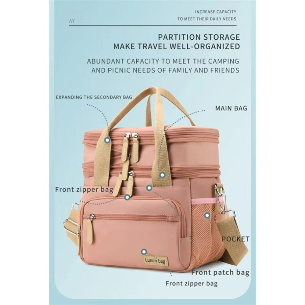 UrbanChic Insulated Lunch Bag Dual Compartment 15 L Cooler For Women 1