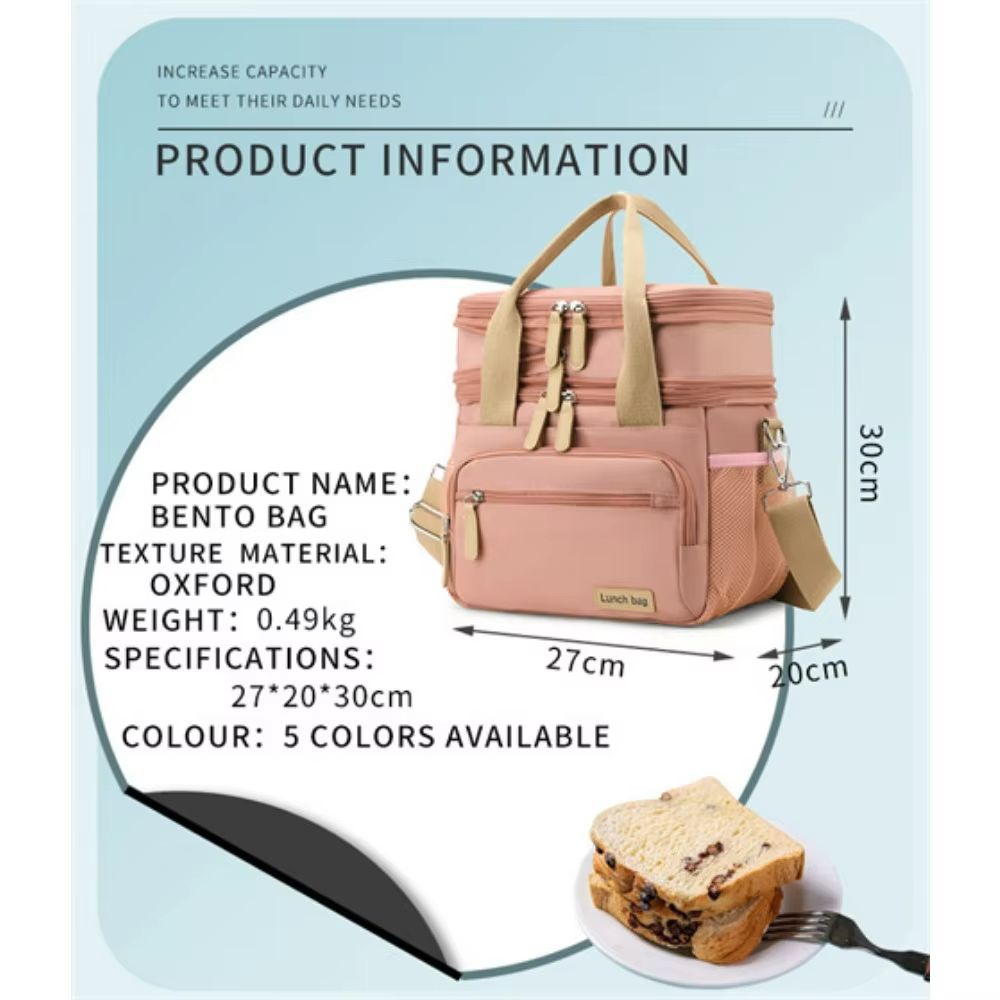 UrbanChic Insulated Lunch Bag Dual Compartment 15 L Cooler For Women 2