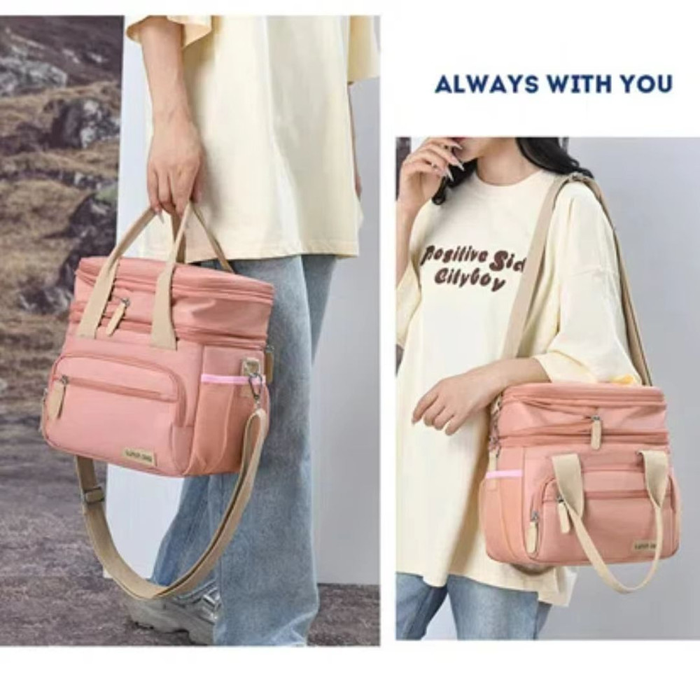 UrbanChic Insulated Lunch Bag Dual Compartment 15 L Cooler For Women 4