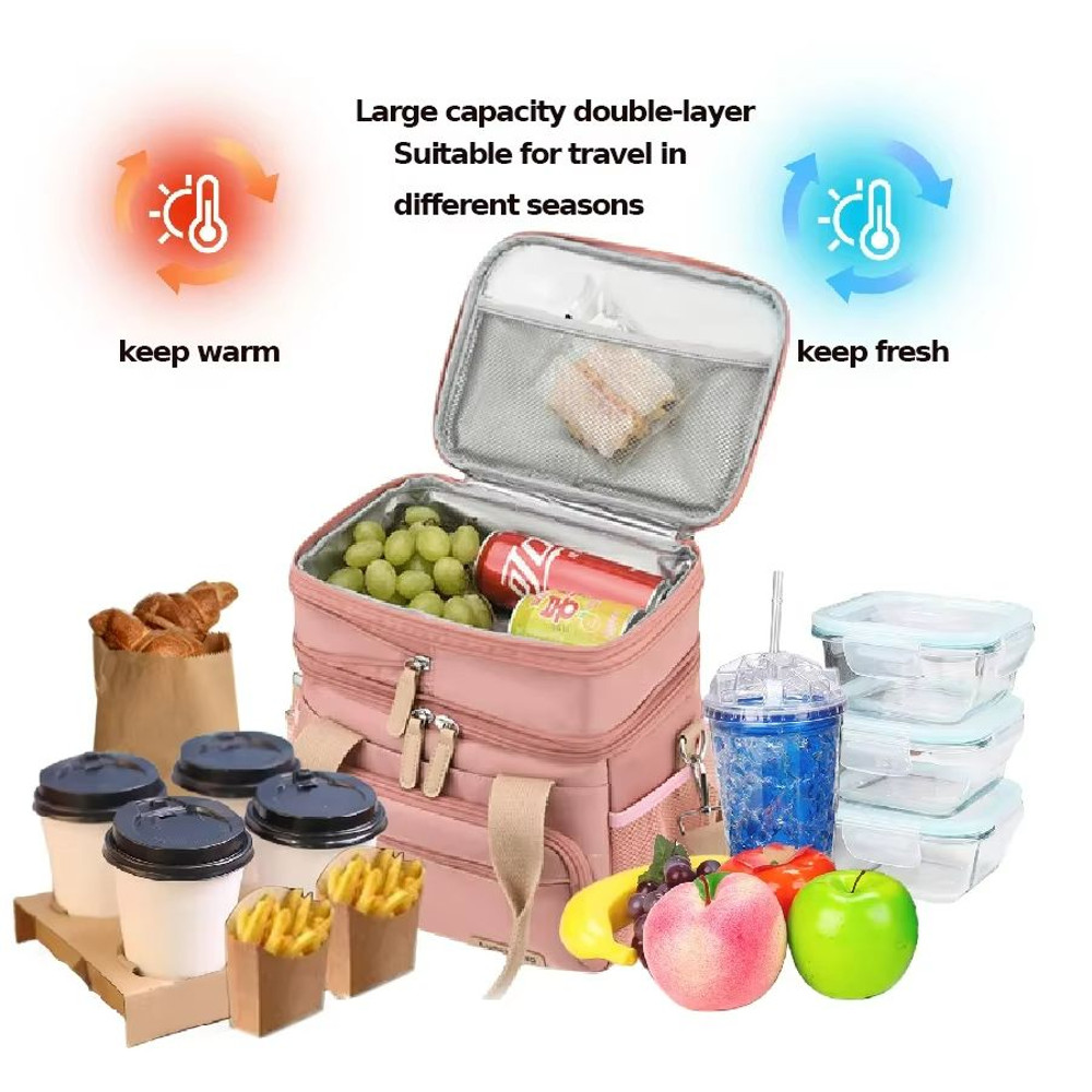 UrbanChic Insulated Lunch Bag Dual Compartment 15 L Cooler For Women 5