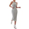 Solid Halter Neck Bodycon Midi Dress Slim Fit High Waist Elegant Summer Dress For Women 1