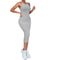 Solid Halter Neck Bodycon Midi Dress Slim Fit High Waist Elegant Summer Dress For Women 3