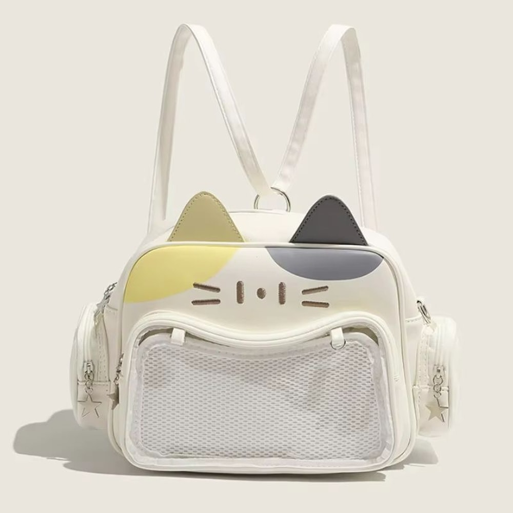 KawaiiCat Y2K Ita Bag Backpack Transparent Pin Display CatEar Crossbody 5