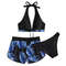 TropiLeaf Halter 3Piece Swimsuit Set HighWaisted Leaf Print Bikini 0