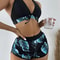 TropiLeaf Halter 3Piece Swimsuit Set HighWaisted Leaf Print Bikini 3