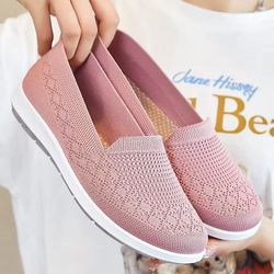 airease knitted slip-on flats – breathable comfortable mom shoes