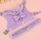 SnuggleSpark Fur Dog Harness Set Rhinestone Bow For Warm Puppy Coats 2