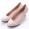 SilkStride Nude Mid Heel Pumps Comfortable Office And Wedding Guest Heels 7