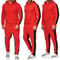 Mens Color Block Winter Tracksuit Warm Breathable 2Piece Sportswear Set 1