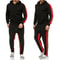 Mens Color Block Winter Tracksuit Warm Breathable 2Piece Sportswear Set 7