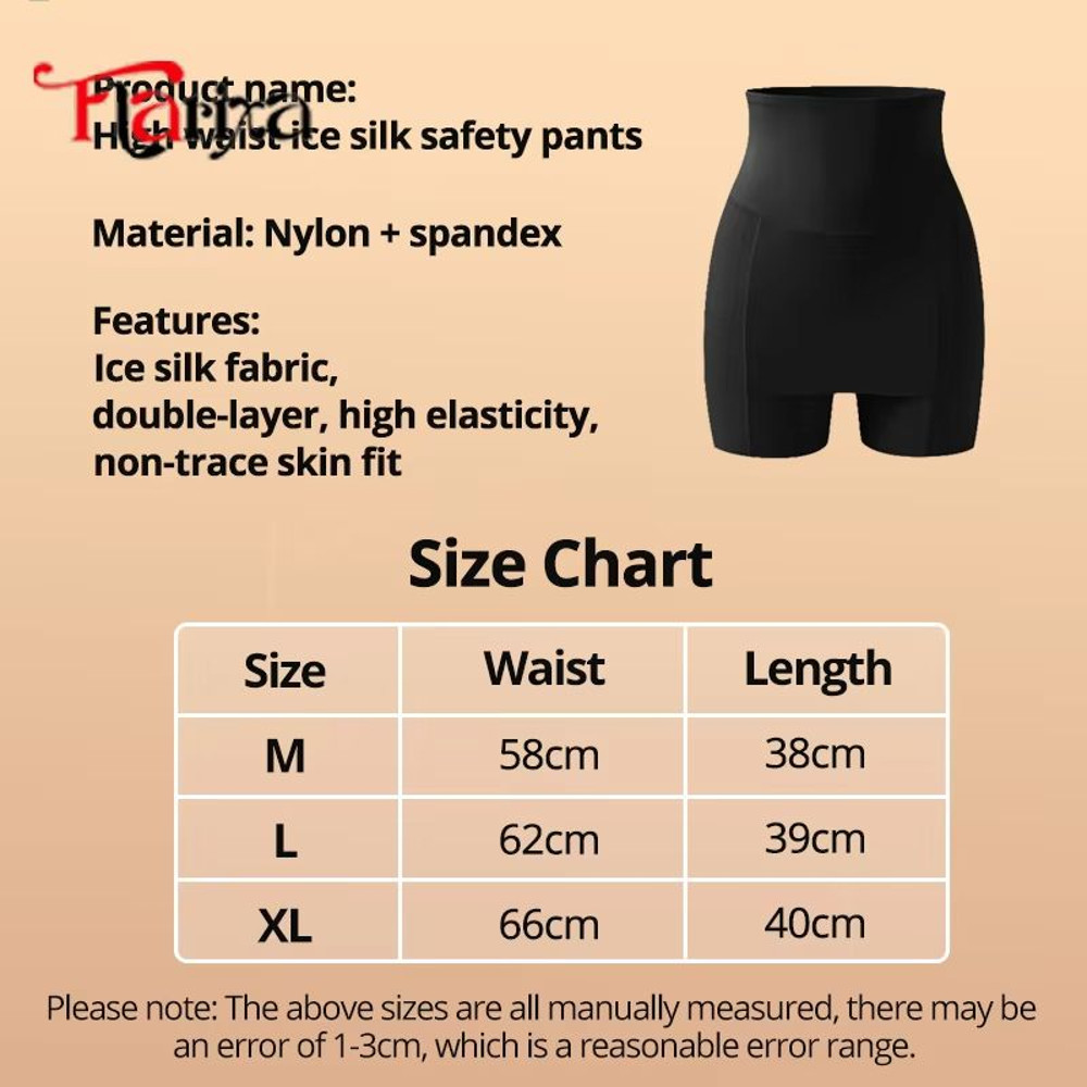 Womens High Waist Double Layer Safety Shorts Ice Silk Under Skirt Protective Panties 5