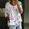 Womens Loose Fit Printed Round Neck Casual Shirt For Holiday And Weekend Wear 4