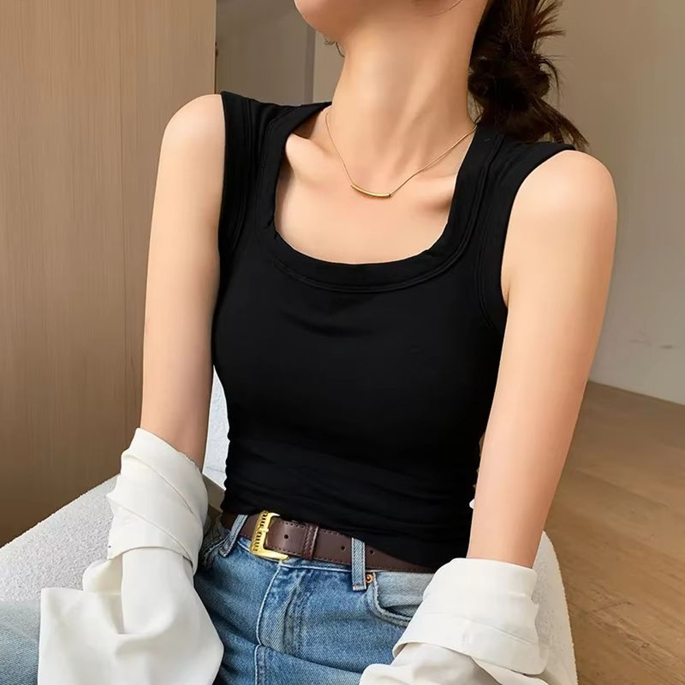 Seamless BuiltIn Bra Tank Top For Women Breathable Summer Workout Vest Sleeveless Shirt 3