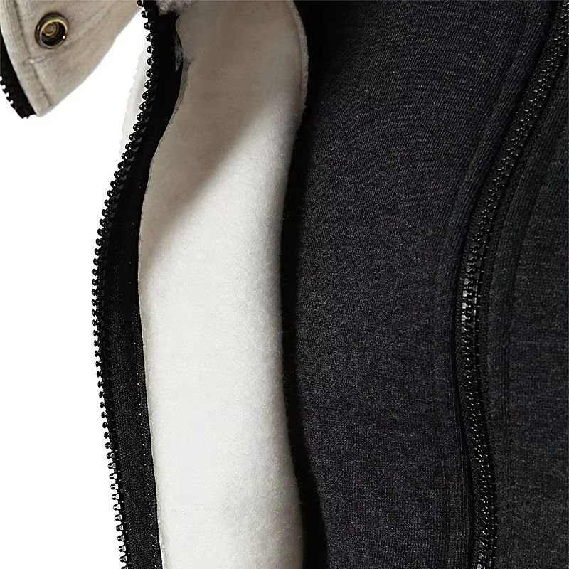 Urban SlimFit Fleece Bomber Jacket With ScarfStyle Stand Collar 2