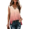 Womens Gradient Print VNeck Sleeveless Top With Lace Patchwork Casual Summer TShirt 12