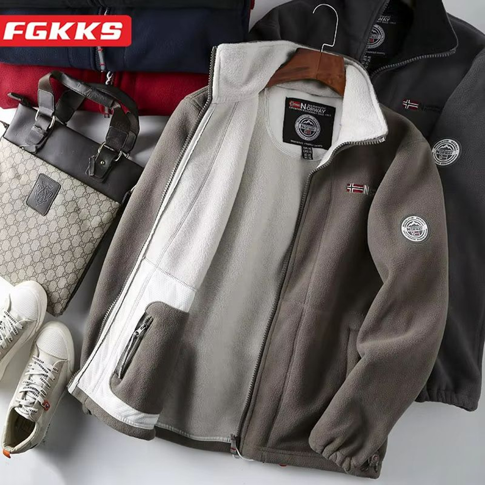 FGKKS Mens Wool Jacket Thick Winter Casual Coat With Warm Fashion Design 0