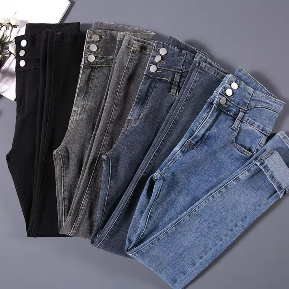 Vintage HighWaist Stretch Skinny Jeans Womens Slim Fit Pencil Pants 3