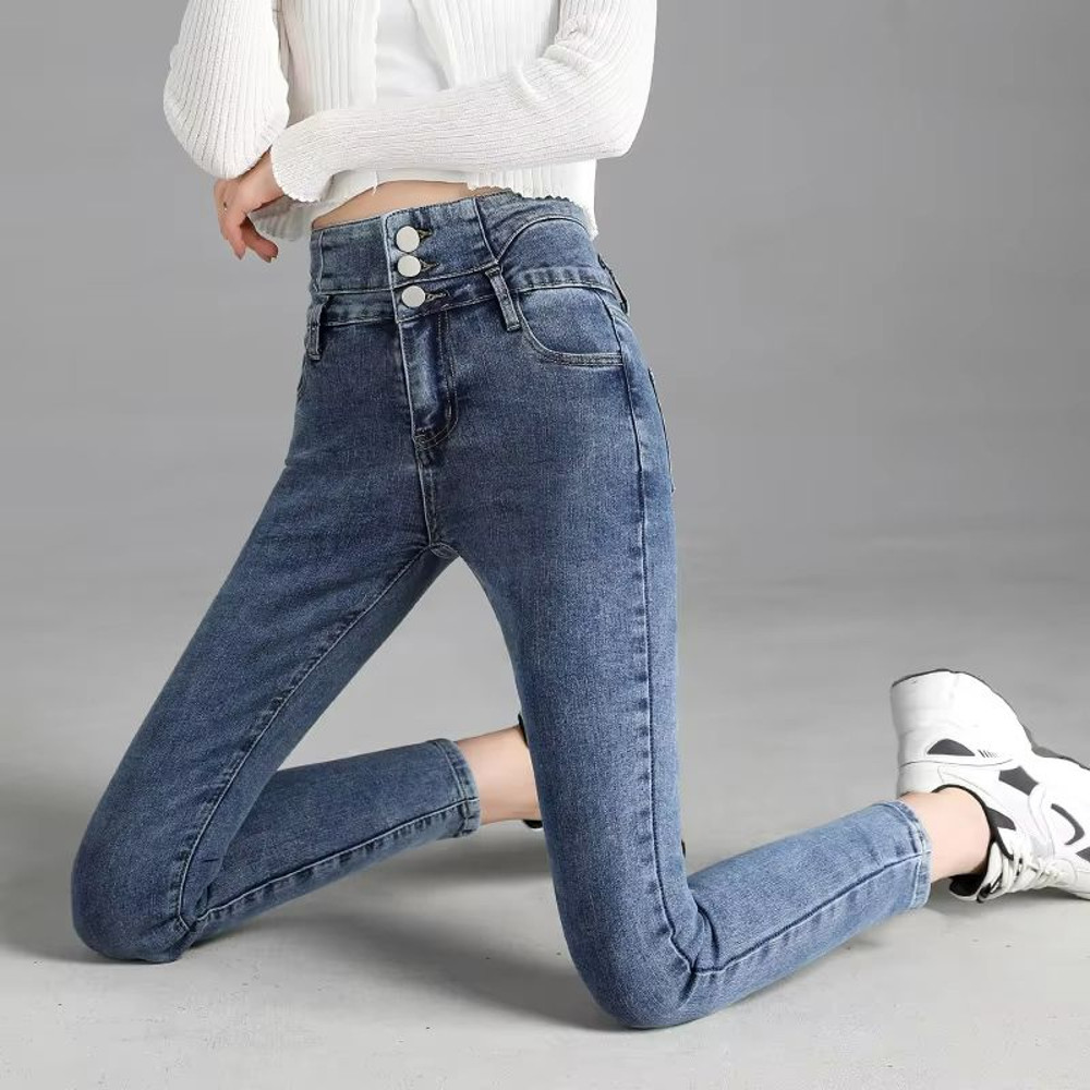 Vintage HighWaist Stretch Skinny Jeans Womens Slim Fit Pencil Pants 4