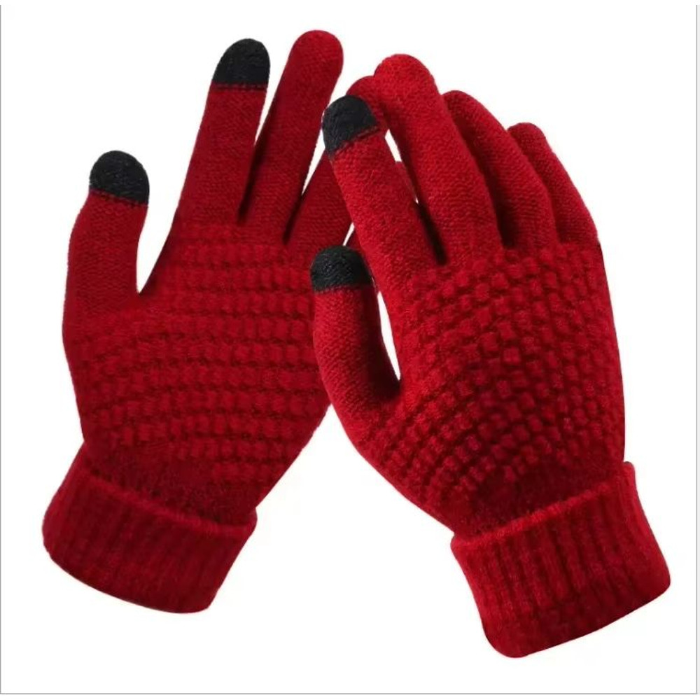 CozyTouch Winter Touch Screen Gloves Unisex Warm Knit FullFinger Mittens 13